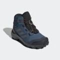 Wanderschuh ADIDAS TERREX "ORGANIZER MID GORE-TEX" Gr. 36, blau (wonder steel, grau three, impact orange), Textil, Synthetik, Schuhe, wasserdicht