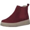 Chelseaboots TAMARIS Gr. 37, rot (bordeaux), Damen, Veloursleder, Elastischer Einsatz, unifarben, Schuhe, Plateau, Stiefelette, Boots mit beidseitigem Stretcheinsatz