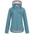 Softshelljacke DEPROC ACTIVE "PEAK CREEK WOMEN", Damen, Gr. 34 (XS), blau, 96% Polyester; 4% Elasthan, sportlich, körpernah, Langarm gerader Abschluss mit Gummizug, Jacken, mit abnehmbarer Kapuze