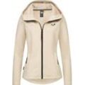 Kapuzensweatjacke RAGWEAR "Lyshka", Damen, Gr. L (40), beige (ecru), Sweatware, Material: 95% Polyester, 5% Elasthan, sportlich, figurumspielend hüftbedeckend, hoch geschlossener Ausschnitt, Langarm Ärmel ohne Ärmelschlitz normaler Saum, Sweatjacken, Sportliche weiche und elastische Kapuzenjacke