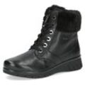 Winterboots CAPRICE Gr. 37, schwarz, Damen, Nappaleder, Textil, unifarben, Schuhe, Keilabsatz, Schnürboots, Schnürstiefelette in Weite H (sehr weit)