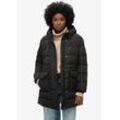 Steppjacke SUPERDRY "EVEREST MID LENGTH PUFFER JKT" Gr. M, schwarz, Damen, Web, Obermaterial: 100% Polyester, unifarben, Jacken