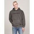 Hoodie TOMMY JEANS "TJM RLX L CLASSIC HOODIE" Gr. S, schwarz (black) Herren Sweatshirts in gewaschener Optik