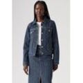 Jeansjacke LEVI'S "ORIGINAL TRUCKE" Gr. L (40), blau (partly masked) Damen Jacken mit Knopfleiste