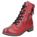 Schnürstiefelette RIEKER Gr. 39, rot Damen Schuhe Schnürboots, Stiefelette, Blockabsatz, mit Innenreißverschluss