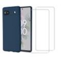 Hülle Google Pixel 6A und 2 schutzfolien - TPU - Blau