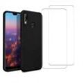 Hülle Huawei P30 Lite/P30 Lite XL und 2 schutzfolien - TPU - Schwarz