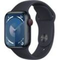 Apple Watch Series 9 (2023) GPS + Cellular 41 mm - Aluminium Mitternacht - Sportarmband Schwarz