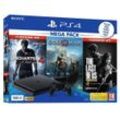 PlayStation 4 Slim 500GB - Schwarz - Limited Edition Uncharted 4: A Thief ́s End + God Of War + The Last of Us: Remastered + Uncharted 4: A Thief ́s