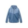 TOM TAILOR Herren Sweatjacke mit Kapuze, blau, Uni, Gr. M