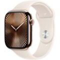 Smartwatch APPLE "Watch 10 Titan" Smartwatches Gr. 46 mm, Cellular, M/L, Sport Band, goldfarben (gold) Bestseller