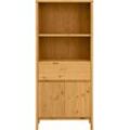 Midischrank OTTO PRODUCTS "Jorrick", beige (natur), B:60cm H:137,5cm T:34,2cm, Massivholz, Schränke, Bad-Midischrank, Breite 60 cm, Massivholz Kiefer mit Bio Öl/Wachs behandelt