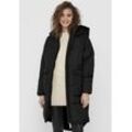 Steppmantel ONLY "ONLGABI OVERSIZED LONG COAT OTW NOOS", Damen, Gr. XS (34), schwarz, Web, Obermaterial: 100% Polyester, unifarben, casual, oversize, Langarm, Mäntel