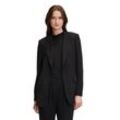 Longblazer BETTY & CO "Betty & Co Longblazer mit Taschen" Gr. 40, schwarz, Damen, Obermaterial: 75% Polyamid, 21% Polyester metallisiert, 4% Elasthan. Futter: 100% Polyester., Blazer, Nahtführung