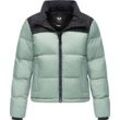 Steppjacke RAGWEAR "Serah" Gr. 4XL (48), grau (graugrün), Damen, Obermaterial 1: 100% Nylon, Obermaterial 2: 100% Polyester, Innenfutter: 100% Polyester, Wattierung: 100% Polyester, Jacken, stylische Damen Winterjacke im Colourblocking-Design