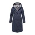 Winterjacke MARIKOO "Ledalaa" Gr. L, blau (navy) Damen Jacken mit großer Kapuze