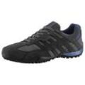 Sneaker GEOX "UOMO SNAKE A" Gr. 42, bunt (dunkelgrau, blau), Herren, Veloursleder, Lederimitat, Schuhe, Freizeitschuh, Halbschuh, Schnürschuh mit herausnehmbarer Innensohle