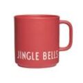 Design Letters - AJ Favourite Porzellan Becher mit Henkel, Jingle Bells / rot