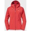 Outdoorjacke SCHÖFFEL "Softshell Jkt Mangart L", Damen, Gr. 44, rot (2003, rot), Oberstoff : Aussenseite: 88% Polyester 12% Elasthan Innenseite: 100% Polyester (Membran: Polyurethan), sportlich, regular fit, hoch geschlossener Ausschnitt, Langarm, Jacken