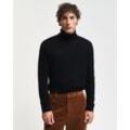 Rollkragenpullover GANT "EXTRAFINE MERINO WOOL TURTLENECK" Gr. L, schwarz, Herren, Strick, Obermaterial: 100% Wolle, Pullover