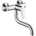 hansgrohe Küchen Armatur Focus M41 1jet 31825000 chrom, Wandmontage, schwenkbarer Auslauf