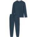 Schiesser Pyjama Herren Jersey, blau