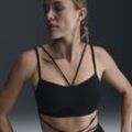 Nike Zenvy Strappy Wrap gepolsterter Sport-BH mit leichtem Halt - Schwarz