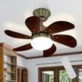 Deckenventilator Mit Beleuchtung und Fernbedienung Leise - Deckenlampe Ø75 cm 6 Flügeln Ventilator mit Einzelleuchte Deckenleuchte Fan Sommer-Winter