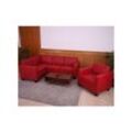 Modular Sofa-System Couch-Garnitur Moncalieri 4-1, Kunstleder ~ rot