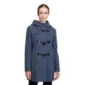 Outdoorjacke GIL BRET "Gil Bret Dufflecoat mit Kapuze", Damen, Gr. 42, blau (marineblaus), Obermaterial: 75% Wolle, 20% Polyamid, 5% Kaschmir. Besatz: 40% Polyacryl, 30% Polyester, 25% Wolle, 5% Diverse Faserarten. Futter: 100% Polyester., modisch, tailliert, Langarm, Jacken