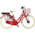 FISCHER Cita Retro 2.0 Citybike (Laufradgröße: 28 Zoll, Rahmenhöhe: 48 cm, Damen-Rad, 418 Wh, Rot glänzend)