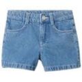 TOM TAILOR Mädchen Jeansshorts mit recycelter Baumwolle, blau, Uni, Gr. 110