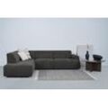 Ecksofa ANDAS "Linkka" Sofas Gr. B/H/T: 282cm x 75cm x 223cm, Chenille, Ottomane links, schwarz (onyx) L-Form, in einem weichen Chenille-Stoff, mit Wellenunterfederung