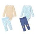 4-teiliges Baby-Set aus Bio-Baumwolle - Blau/Gestreift - Baby - Gr.: 86/92