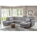 Wohnlandschaft HOME AFFAIRE "Palmera U-Form", silber, B:308cm H:89cm T:212cm, 100% Polyester, Struktur (100% Polyester), Luxus-Microfaser in Lederoptik (100% Polyester), Sofas, Federkern, wahlweise mit Bettfunktion und mit/ohne Stauraum, Topseller