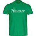 multifanshop Herren T-Shirt - Hannover - Schriftzug - Druck weiß - Männer