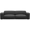 3-Sitzer FLEXLUX "Lucera Sofa, super bequem durch hochwertigen Sitzaufbau mit Kaltschaum", schwarz (deep schwarz), B:252cm H:73cm T:102cm, 100% Echteder, Sofas, modern & anschmiegsam, Designsofa