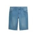 TOM TAILOR Damen Alexa Jeans Bermuda, blau, Uni, Gr. 28