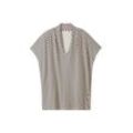 TOM TAILOR Damen T-Shirt mit V-Ausschnitt, beige, Gemustert, Gr. M