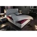 Design Doppelbett PARIS 180x200cm grau Samt Chesterfield