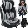 Autokindersitz Premium Kinderautositz Gruppe 1+2+3, 9-36 kg 5-Punkt-Sicherheitsgurt Autositz Kindersitz Einstellbare Kopfstütze Mitwachsend Grau