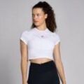 MP Damen Basics Körperbetontes Kurzarm-Crop-T-Shirt – Weiß - XXS