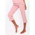 BENCH. LOUNGEWEAR Relax-Caprihose pink Gr. 32/34 für Damen. Mit Glitzerdetails, Glitzerband, Logodruck. Basic. Nachhaltig.