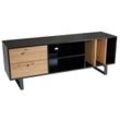 Lowboard 150 cm TV Schrank Regal Fernsehkommode Fernsehschrank Schwarz