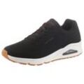 Sneaker SKECHERS "Uno - Stand on Air" Gr. 40, schwarz-weiß (schwarz, weiß), Herren, Synthetik, Schuhe, mit extra Dämpfung, Freizeitschuh, Halbschuh, Schnürschuh