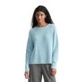 Strickpullover MARC O'POLO "aus Heavy-Weight-Organic-Cotton" Gr. L, blau Damen Pullover