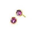 Paar Ohrstecker OROLINO "Gold 585 mit 2x Pink Rhodolith" Ohrringe Gr. ONE-SIZE, Gold, gelb (gelb, pink) Damen