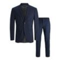 Anzug JACK & JONES "JPRCOSTA SUIT" Gr. 46, N-Gr, blau (schwarz navy fit:super slim fit), Herren, Web, Obermaterial: 100% Polyester, unifarben, Anzüge, mit fallendem Revers