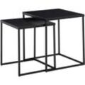 Finebuy - Wohnzimmertisch 2er Set Metall Beistelltisch Eckig Schwarz, Design Beistelltisch Industrial, Sofatisch Couchtisch Quadratisch, Tischset