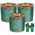 3PCS+1 Paar Handschuhe) 3er-Pack Gartenabfallsäcke wasserfeste Säcke zum Sammeln von Blättern und Unkraut,272L 72 Gallonen - Jeffergarden